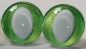 Preview: 1 Paar Sicherheitsaugen trapezoid spring green metallic 25 mm Katze Drache weiße Pupille
