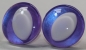Preview: 1 Paar Sicherheitsaugen trapezoid violett metallic 25 mm Katze Drache weiße Pupille