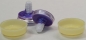 Preview: 1 Paar Sicherheitsaugen trapezoid violett metallic 25 mm Katze Drache weiße Pupille