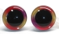 Preview: 1 Paar Sicherheitsaugen trapezoid gelb rot 25 mm