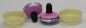 Preview: 1 Paar Sicherheitsaugen trapezoid 25 mm rosa herzförmige Pupille schwarz