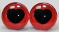 Preview: 1 Paar Sicherheitsaugen trapezoid 25 mm rot herzförmige Pupille schwarz