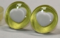 Preview: 1 Paar Sicherheitsaugen trapezoid 25 mm lemon metallic herzförmige Pupille weiß