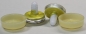 Preview: 1 Paar Sicherheitsaugen trapezoid 25 mm lemon metallic herzförmige Pupille weiß