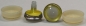 Preview: 1 Paar Sicherheitsaugen trapezoid 25 mm gelb metallic nachtleuchtende Pupille