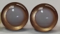 Preview: 1 Paar Sicherheitsaugen trapezoid 25 mm rosegold metallic nachtleuchtende Pupille