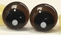 Preview: 1 Paar Sicherheitsaugen trapezoid 25 mm schwarze Pupille mit weißem Punkt braun