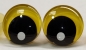 Preview: 1 Paar Sicherheitsaugen trapezoid 25 mm schwarze Pupille mit weißem Punkt gelb
