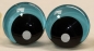 Preview: 1 Paar Sicherheitsaugen trapezoid 25 mm schwarze Pupille mit weißem Punkt karibik