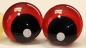 Preview: 1 Paar Sicherheitsaugen trapezoid 25 mm schwarze Pupille mit weißem Punkt rot
