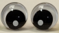 Preview: 1 Paar Sicherheitsaugen trapezoid 25 mm schwarze Pupille mit weißem Punkt weiß