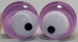 Preview: 1 Paar Sicherheitsaugen trapezoid 25 mm weiße Pupille mit schwarzem Punkt rosa
