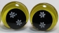 Preview: 1 Paar Sicherheitsaugen trapezoid 25 mm Schneeflocken-Pupille gelb