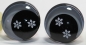 Preview: 1 Paar Sicherheitsaugen trapezoid 25 mm Schneeflocken-Pupille grau
