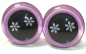 Preview: 1 Paar Sicherheitsaugen trapezoid 18 mm Schneeflocken-Pupille rosa