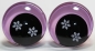 Preview: 1 Paar Sicherheitsaugen trapezoid 25 mm Schneeflocken-Pupille rosa