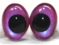 Preview: 1 Paar Sicherheitsaugen tropfenförmig blauviolett metallic 12 mm x 9,2 mm Schielaugen