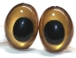 Preview: 1 Paar Sicherheitsaugen tropfenförmig gold metallic 17,4 mm x 13 mm Schielaugen