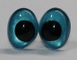 Preview: 1 Paar Sicherheitsaugen tropfenförmig türkisgrün metallic 12 mm x 9,2 mm Schielaugen