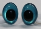 Preview: 1 Paar Sicherheitsaugen tropfenförmig türkisgrün metallic 17,4 mm x 13 mm Schielaugen