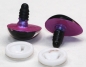Preview: 1 Paar Sicherheitsaugen tropfenförmig blauviolett metallic 17 mm x 20 mm