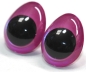 Preview: 1 Paar Sicherheitsaugen tropfenförmig blauviolett metallic 22 mm x 26 mm