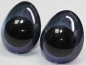 Preview: 1 Paar Sicherheitsaugen tropfenförmig blauschwarz metallic 22 mm x 26 mm