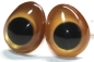 Preview: 1 Paar Sicherheitsaugen tropfenförmig dunkelgold metallic 13 mm x 16 mm