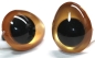 Preview: 1 Paar Sicherheitsaugen tropfenförmig dunkelgold metallic 17 mm x 20 mm