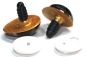 Preview: 1 Paar Sicherheitsaugen tropfenförmig dunkelgold metallic 17 mm x 20 mm