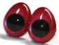 Preview: 1 Paar Sicherheitsaugen tropfenförmig rotviolett metallic 13 mm x 16 mm