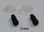Preview: 1 Paar Sicherheitsaugen 3 mm Teddyaugen schwarz durchgefärbt