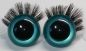 Preview: 1 Paar Sicherheitsaugen 30 mm Türkisgrün metallic mit Wimpern