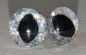 Preview: Sicherheitsaugen Katze Drache Unikat Glitter silber 12 mm