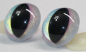 Preview: Sicherheitsaugen Katze Drache Unikat Mirror Chrome rainbow 30 mm