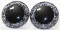 Preview: Sicherheitsaugen Unikat Glitter schwarz weiß 50 mm
