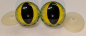 Preview: Sicherheitsaugen Katze Drache Unikat grün und gelb 30 mm