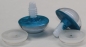 Preview: 1 Paar Sicherheitsaugen caribic blau metallic 24 mm Katze Drache weiße Pupille
