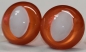 Preview: 1 Paar Sicherheitsaugen orange metallic 24 mm Katze Drache weiße Pupille