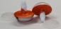 Preview: 1 Paar Sicherheitsaugen orange metallic 24 mm Katze Drache weiße Pupille