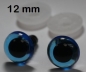 Preview: 1 Paar Sicherheitsaugen transparent durchgefärbt blau