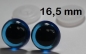 Preview: 1 Paar Sicherheitsaugen transparent durchgefärbt blau