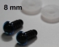 Preview: 1 Paar Sicherheitsaugen transparent durchgefärbt blau