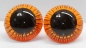 Preview: 1 Paar Sicherheitsaugen Owl-Cut transparent durchgefärbt orange