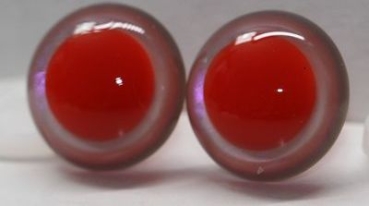 1 Paar Sicherheitsaugen rote Pupille Iris Softpink metallic