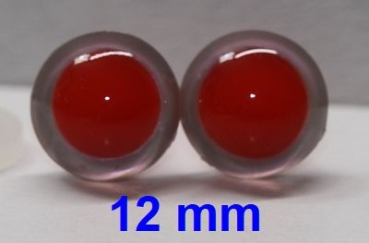 1 Paar Sicherheitsaugen rote Pupille Iris Softpink metallic