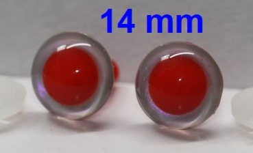1 Paar Sicherheitsaugen rote Pupille Iris Softpink metallic