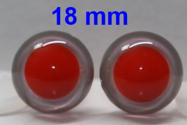 Sicherheitsaugen rote Pupille Iris Softpink metallic 18 mm