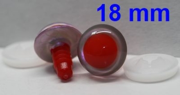 1 Paar Sicherheitsaugen rote Pupille Iris Softpink metallic
