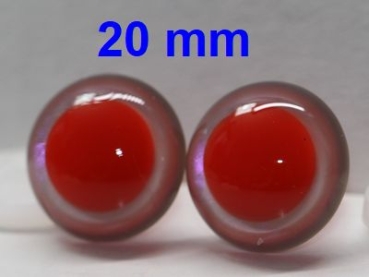 1 Paar Sicherheitsaugen rote Pupille Iris Softpink metallic